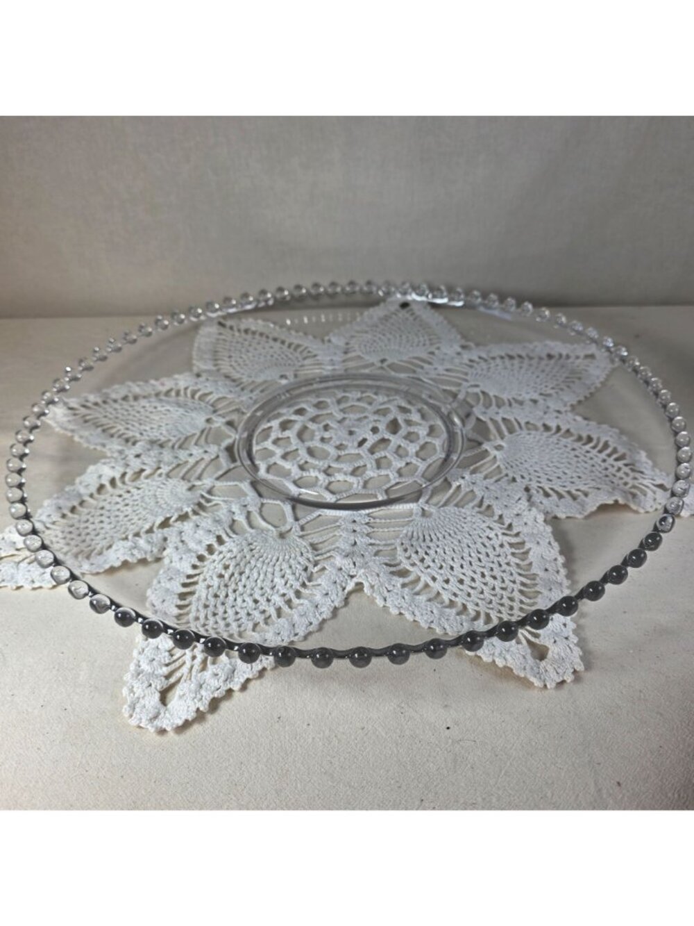 Imperial Candlewick Clear Glass Punch Bowl Underplate 16 3/4" Replacement - Picture 5 of 6